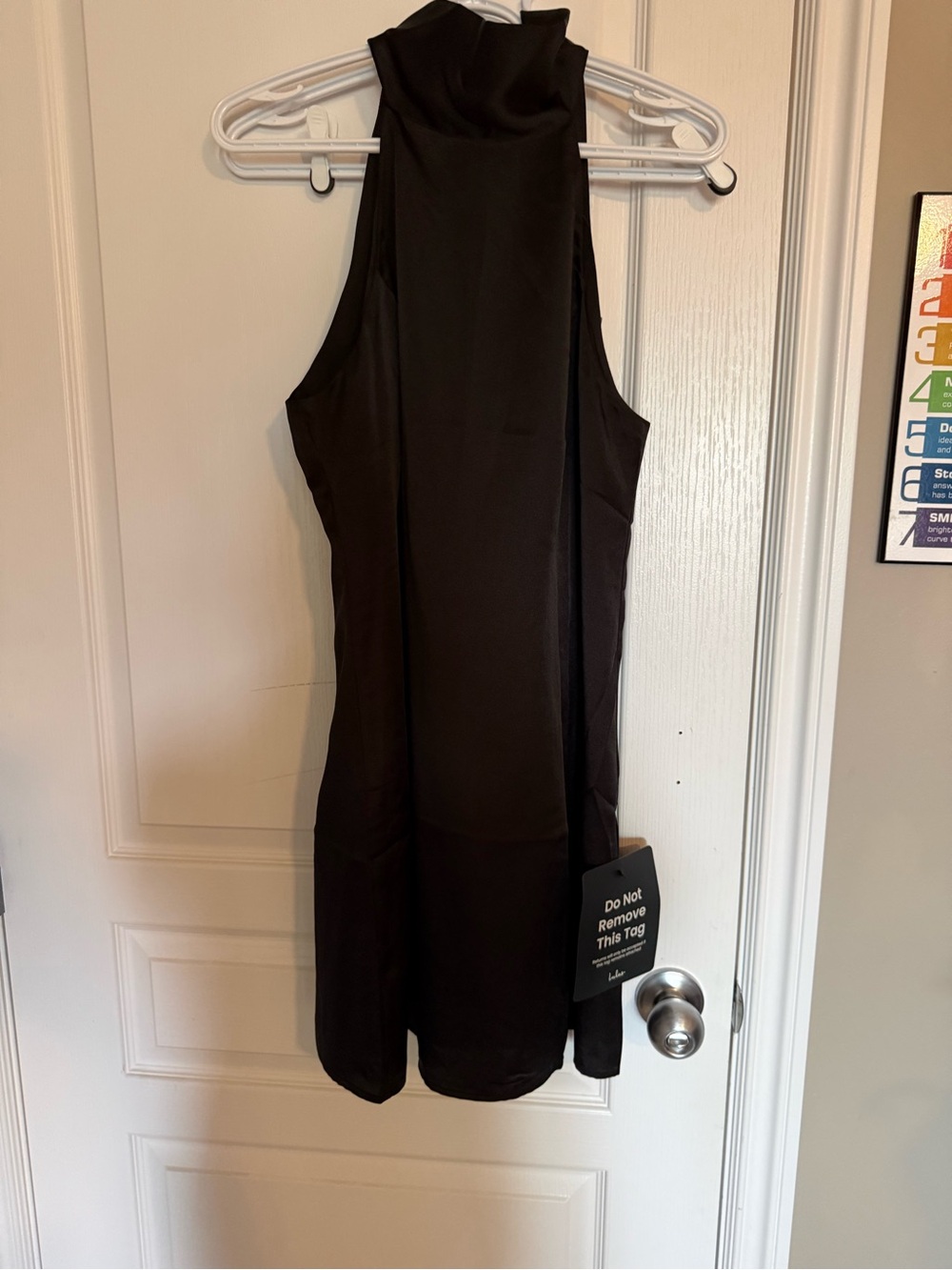 Lulu's Black Sleeveless Mock Neck Mini Dress